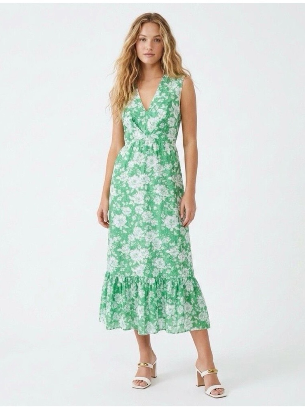 Sachin + Babi Green and White Floral Maxi Dress
